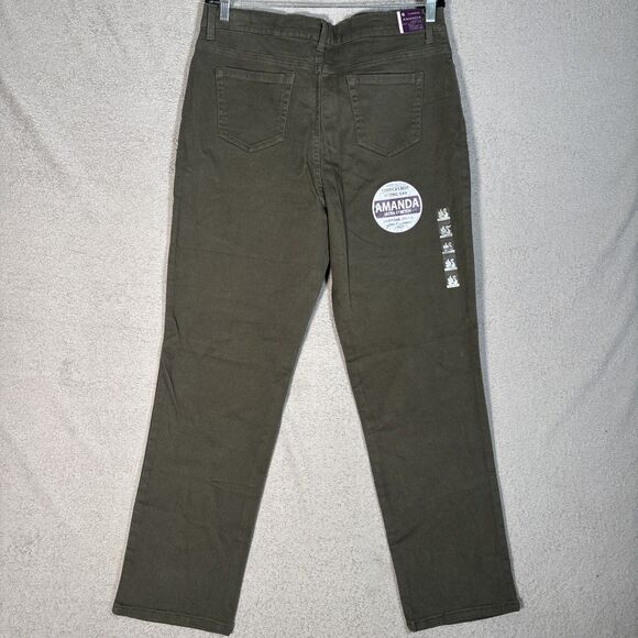 NWT Gloria Vanderbilt Amanda Jeans Women’s Size 16 Olive Green Tapered Leg - Picture 10 of 14